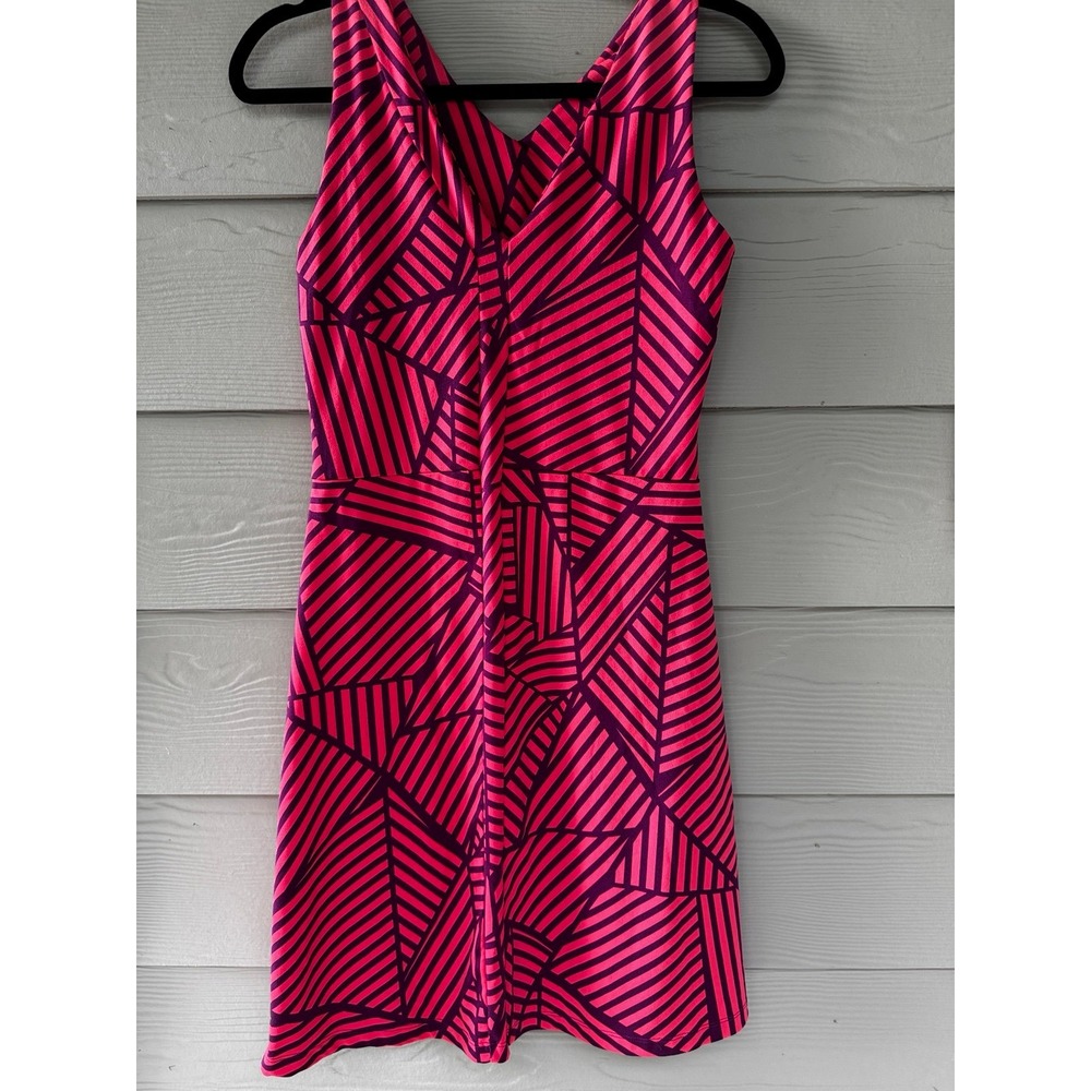 Tittle Nine Title Nine Pink Purple Geometric Sleeveless Dress Size S Fit & Flare
